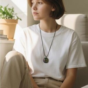 Stunning Dichroic Glass Pendant | Northern Lights Inspired Handmade Jewelry